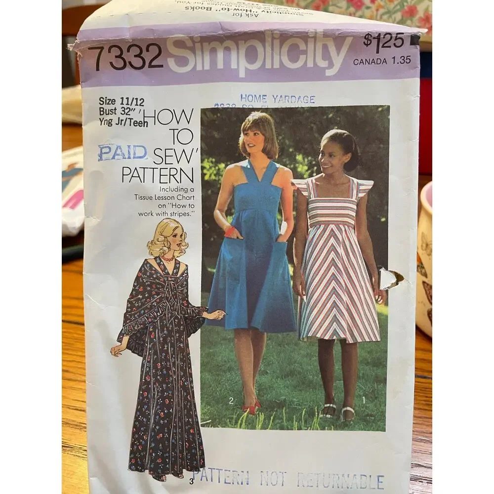 Vintage Sewing Pattern Lot of 7 McCall’s & Simplicity 1970s Misses Girls